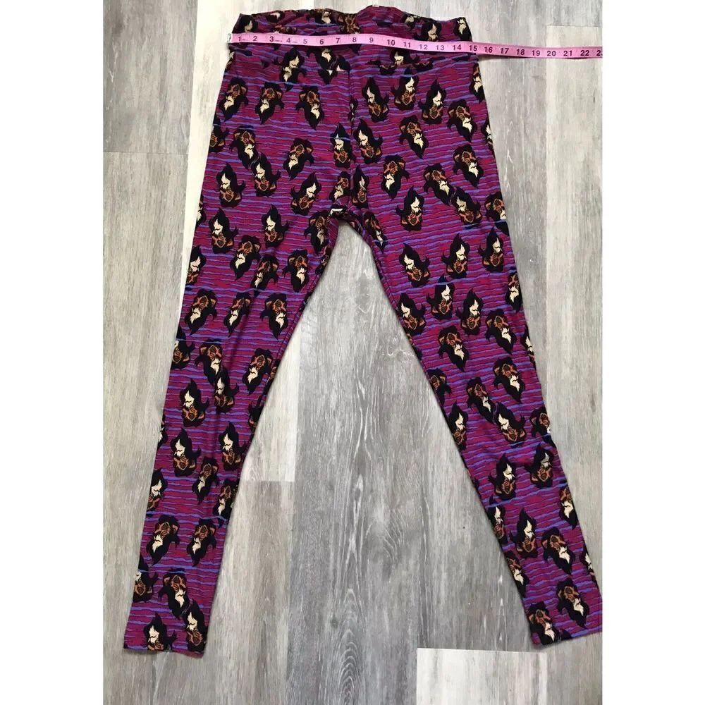 LULAROE DISNEY VILLAINS LEGGINGS SCAR LION KING RED PURPLE-TC-Tall & Curvy